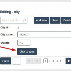 Scriptcase button to save placed within a form